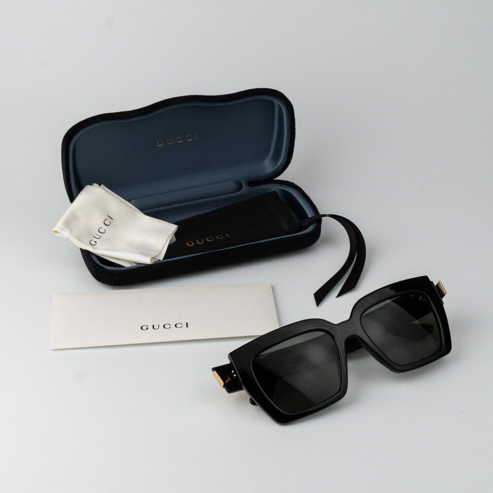 Gucci Women Sunglasses Black Grey Square GG1689S 001 NEW AUTHENTIC - Picture 13 of 16